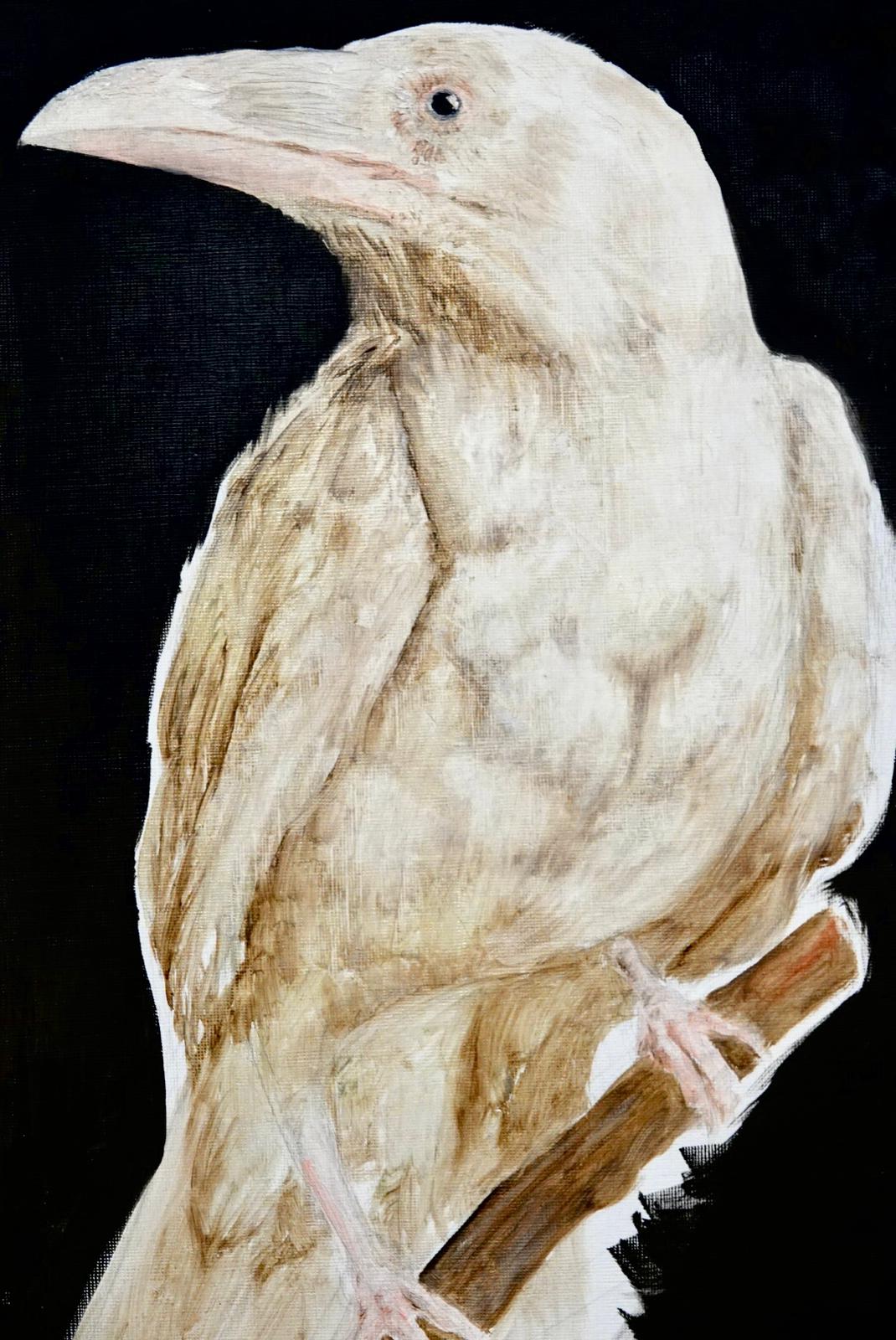 White Crow — Original painting by Sakina Ghulam, available for $570